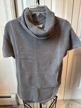 UGG Gray Short-Sleeve Cowl Neck Sweater